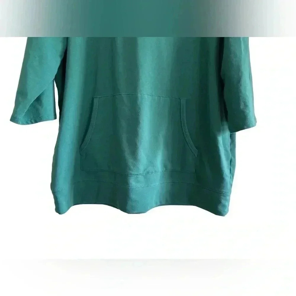 J.Jill Fit Woman's Green Elevate Terry Crossover Hoodie Sz Med - Picture 5 of 9